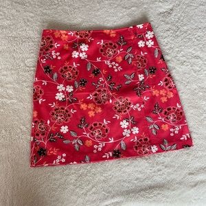 Beautiful red floral skirt from Ann Taylor size 12 petite
